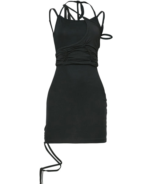 [SET] Layered Handmade Twisted Dress (FL-133_Black)
