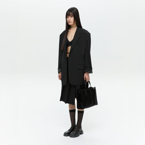 TOTE BRIEF 001 WIDE M Glossy Black