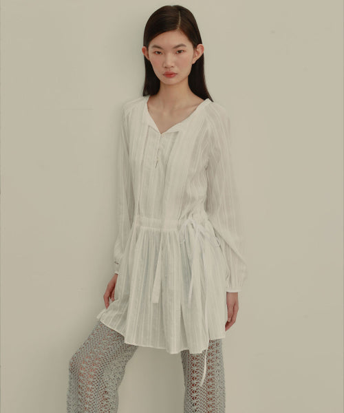 FRILL MINI DRESS [ WHITE ]