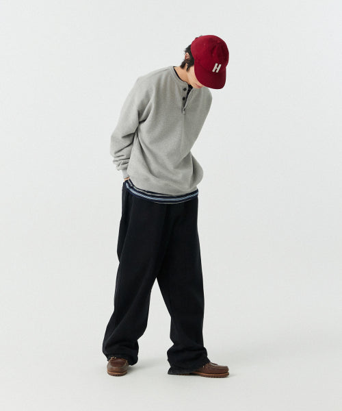 [M~4XL] 헨리넥 세미오버 맨투맨_멜란지 그레이