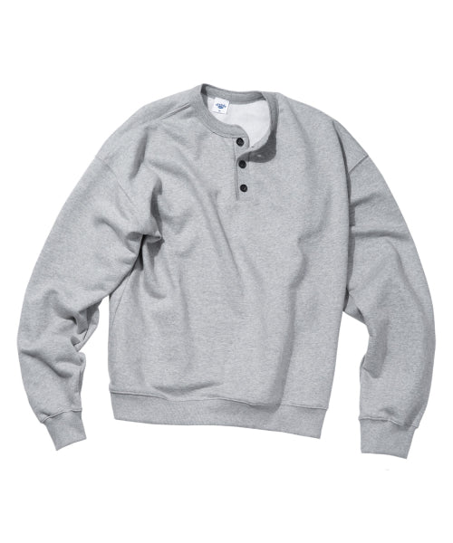 [M~4XL] 헨리넥 세미오버 맨투맨_멜란지 그레이